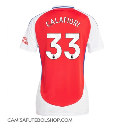 Camisa de time de futebol Arsenal Riccardo Calafiori #33 Replicas 1º Equipamento Feminina 2024-25 Manga Curta